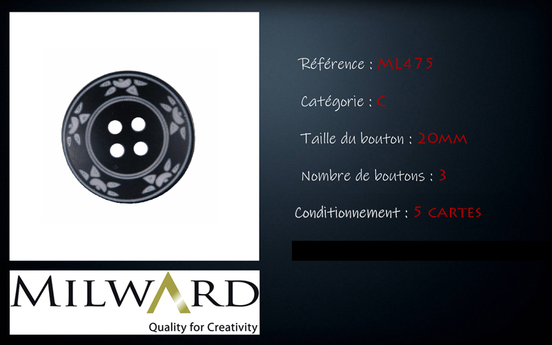 Boutons Milward - Code C, .