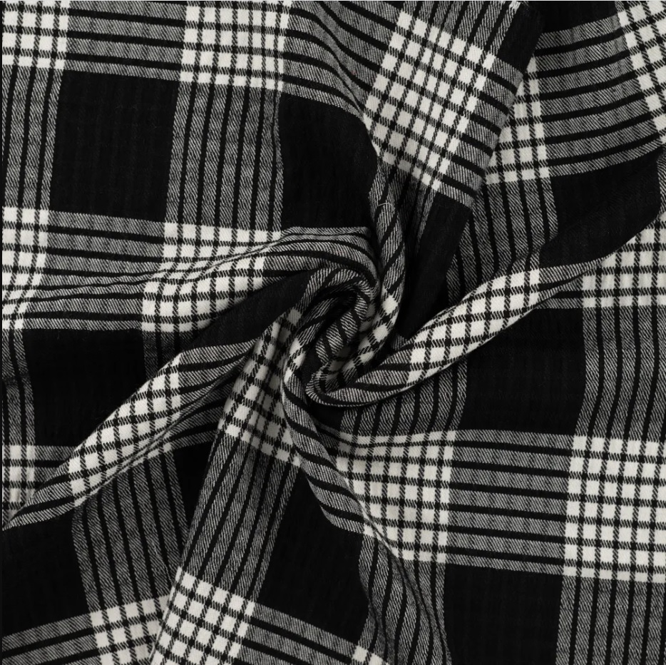 Viscose Polyester Carreaux Jiska, 142-147cm.