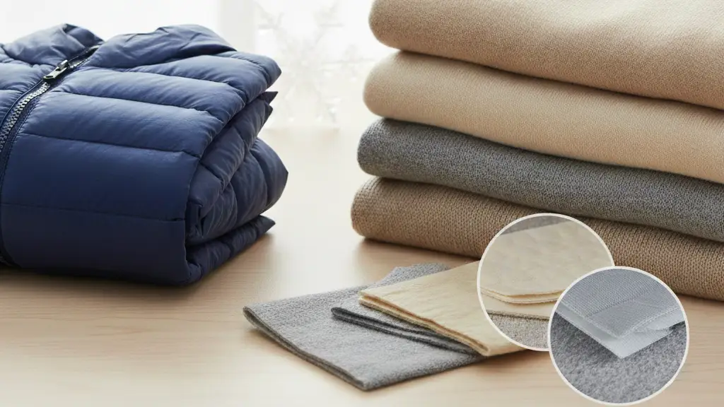 Pile de vêtements chauds et légers