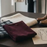 différents tissus chauds posés sur une table