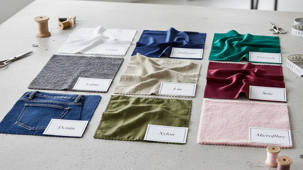 plusieurs échantillons de tissus